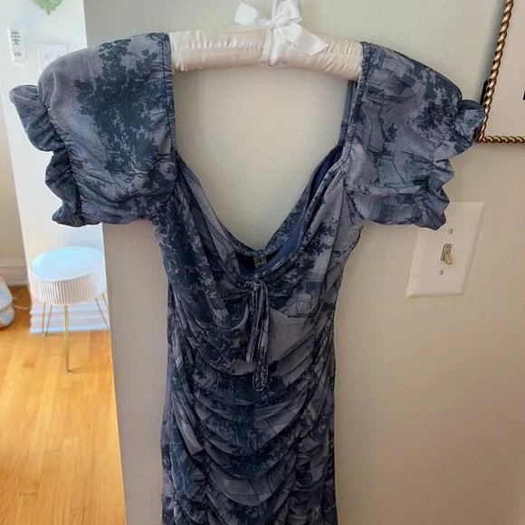 Urban Outfitters | Dresses | Mediterranean Italian Summer Dress Blue  Patterned | Poshmark